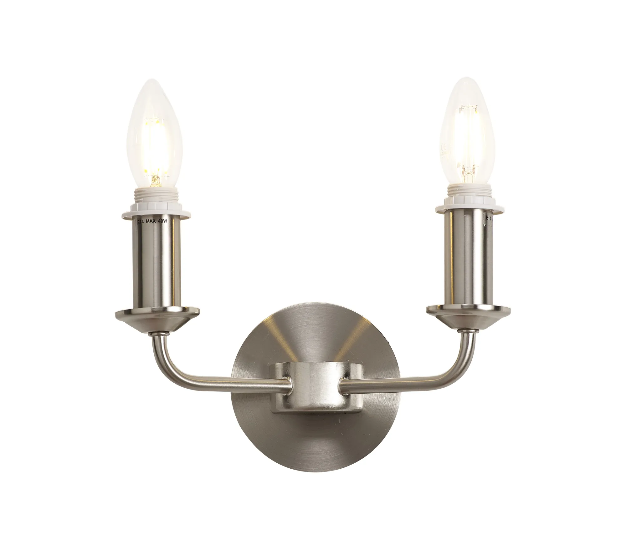 D0682  Banyan Switched Wall Lamp 2 Light Satin Nickel